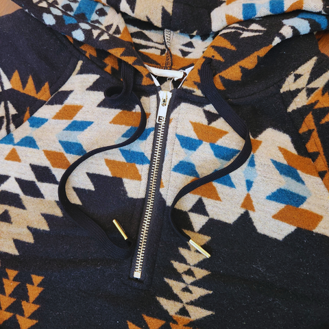 Tribal Print Pull Over Hoodie