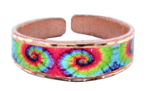 Copper Narrow Tie Dye  Design Ring