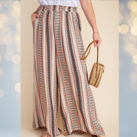 Crinkle Casual Wide Leg Pants