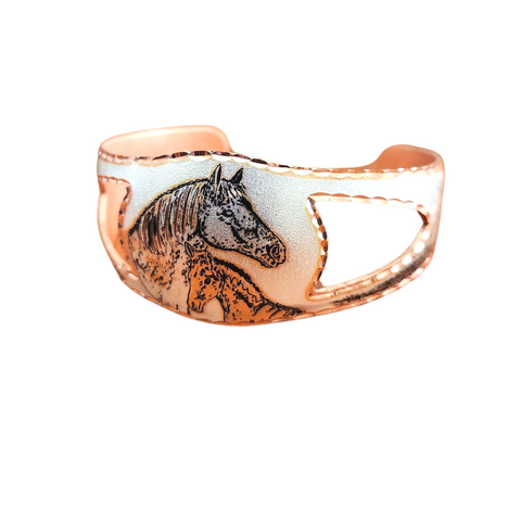 Copper Horse Cutout Bracelet