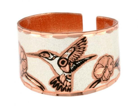 Copper Wide Hummingbird Ring