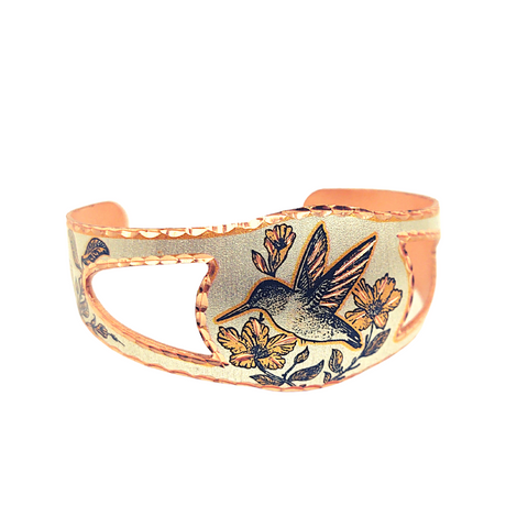 Copper Hummingbird Cutout Bracelet