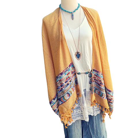 Fallon Embroidered Sleeve Kimono