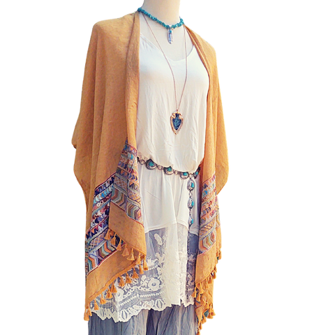 Fallon Embroidered Sleeve Kimono