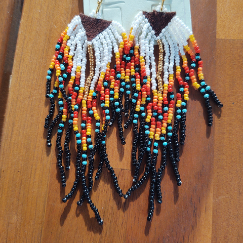 Seed Bead Fringe Earrings