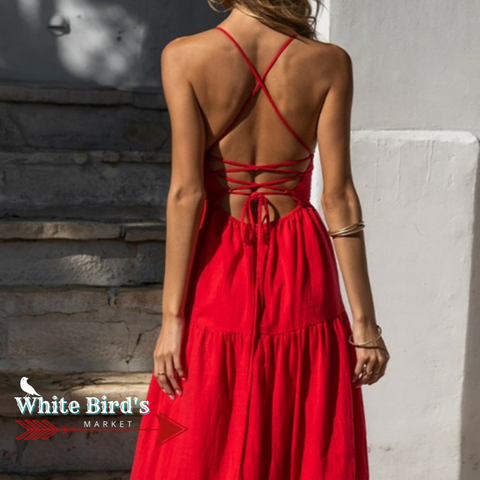 Red Tiered Maxi Dress