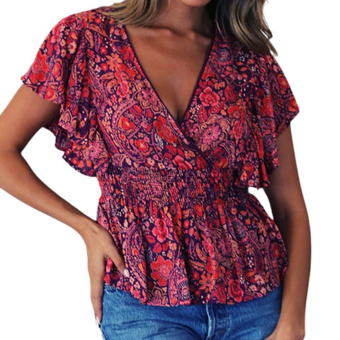 Paisley Ruffle Sleeve