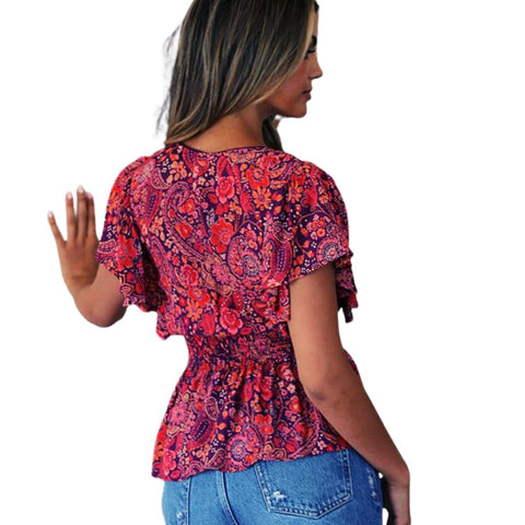 Paisley Ruffle Sleeve