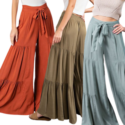 Tiered Wide Leg Pant